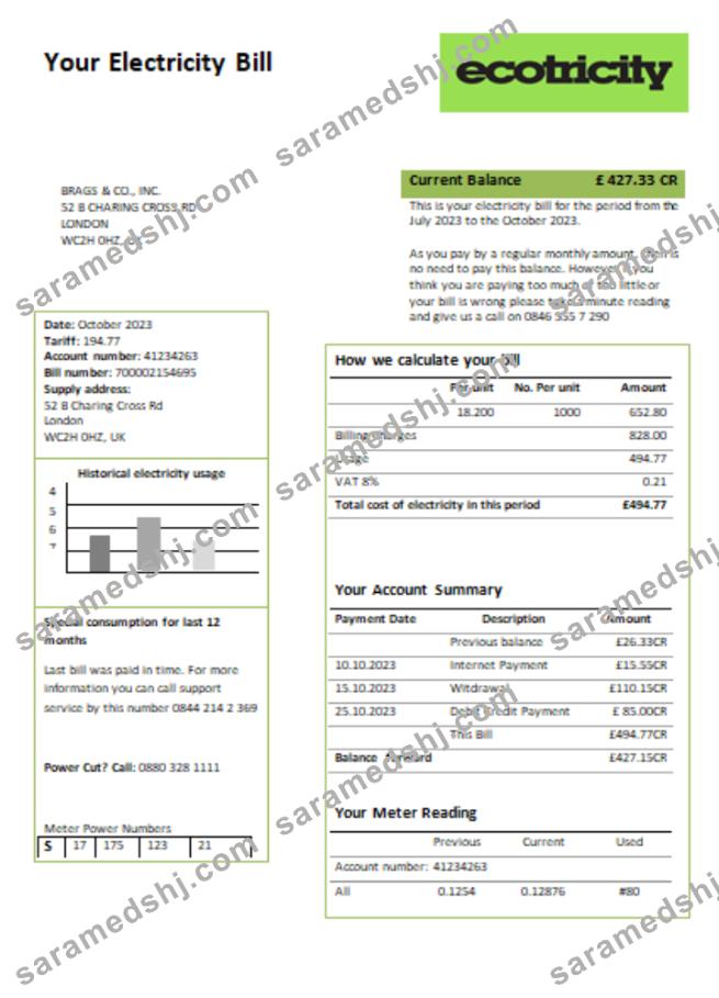 Ecotricity electricity utility business bill,  SCR